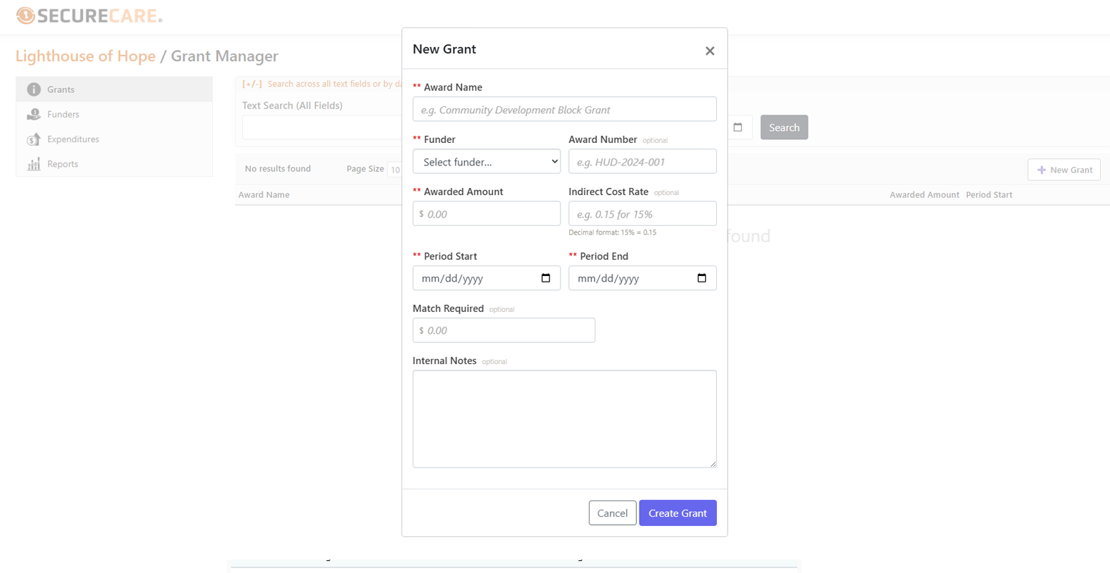 Grants product placeholder